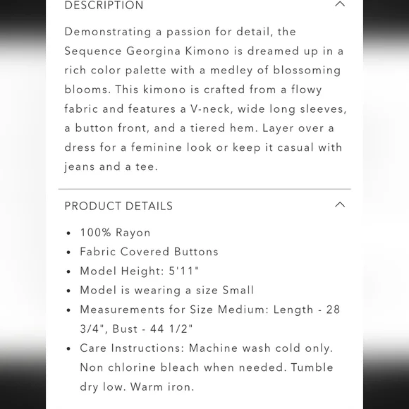 JOHNNY WAS Sequence Georgina Kimono Style Vibrant Floral Blouse NWT Size Medium - Picture 13 of 13